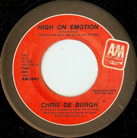 Chris De Burgh High On Emotion 1984 Vinyl Discogs