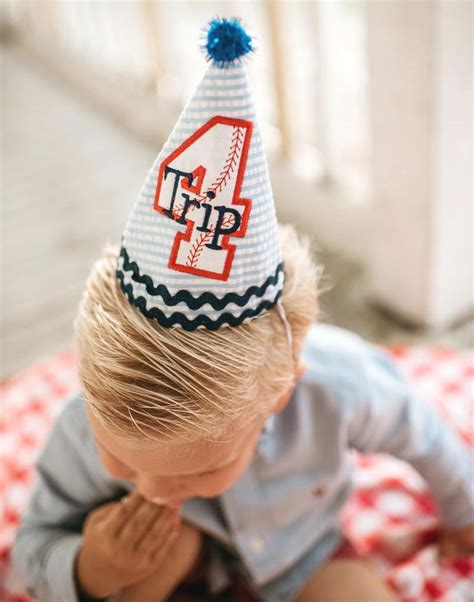 Baseball Baby Boys 1st Birthday Party Hat Red White And Blue Birthday