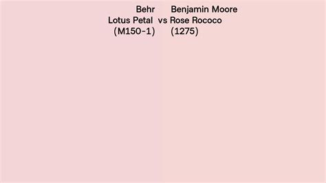 Behr Lotus Petal M150 1 Vs Benjamin Moore Rose Rococo 1275 Side By