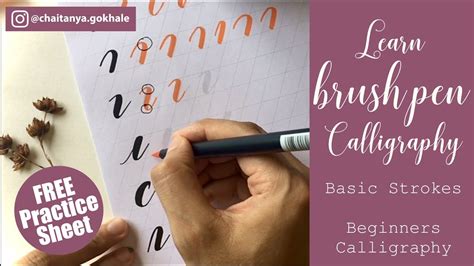 Learn Brush Pen Calligraphy For Beginners Basic Strokes Tutorial