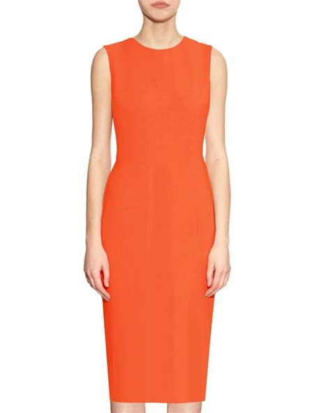 krew orange basic round neck sheath dress a must have in every closet a basic timeless dress