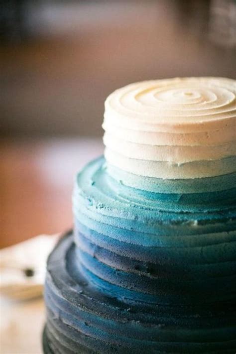Blue Teal Ombre Cake With Images Wedding Cake Ombre