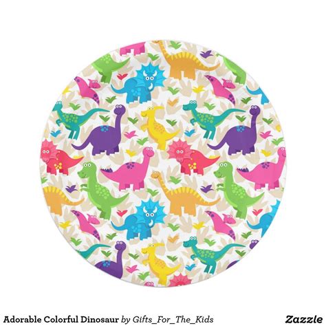 Adorable Colorful Dinosaur Paper Plate Paper Plates Party Dinosaur