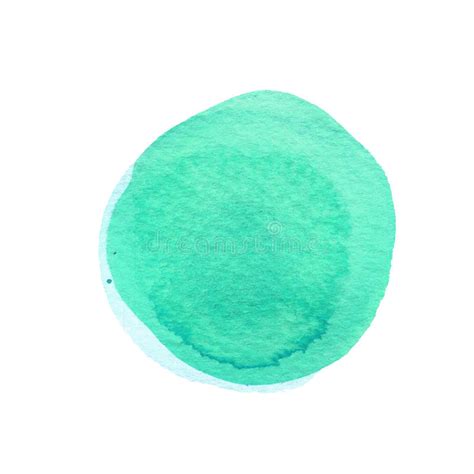 Mint Green Watercolor Circle Isolated On White Abstract Round