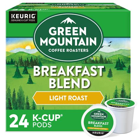Green Mountain Coffee Breakfast Blend K Cup Pods Light Roast 24 Count
