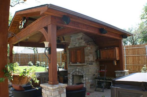 Fireplace Patio Covered Detached Ideas With Backyard