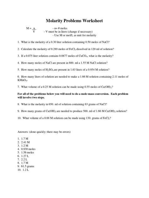 (brown bear and friends) (spanish. Concentration And Molarity Phet Lab Answer Key ≥ COMAGS Answer Key Guide