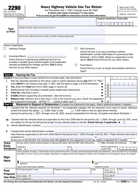 Form 2290 2022 2023 Printable Forms Free Online