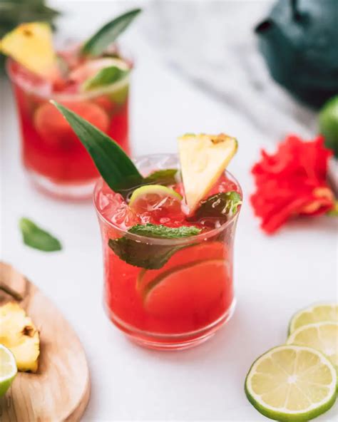 Pineapple Hibiscus Mocktail The Social Sipper