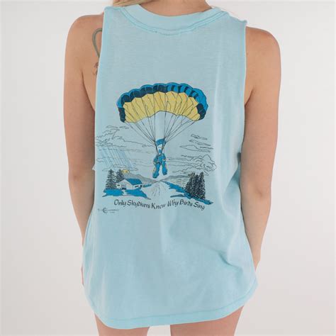 Parachuting Shirt 90s Tank Top Skydiving Graphic Muscle Tee Pacific
