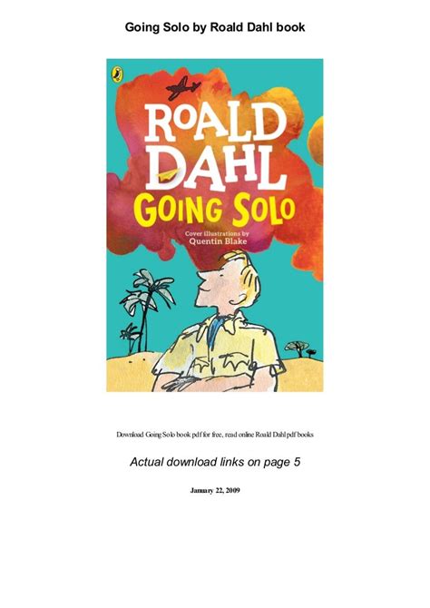 Going Solo By Roald Dahl Pdf