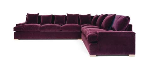 A Plum Velvet Large Corner Sofa Modern Christies