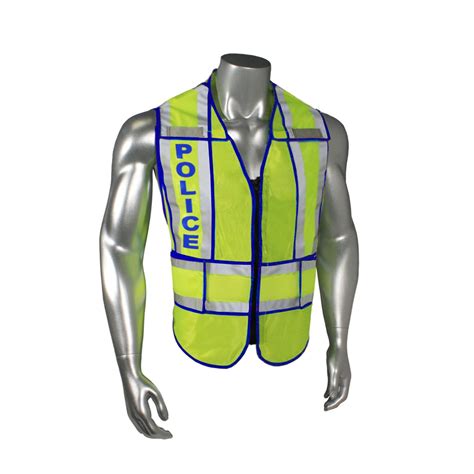 Add your company name or logo. Breakaway 1" Split Police Safety Vest, Blue Trim (#LHV-207-SPT-POL) - Police Vests - Public ...