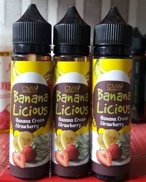 jual banana licious cmw 60 ml premium liquid bananalicious cream strawberry kota bogor