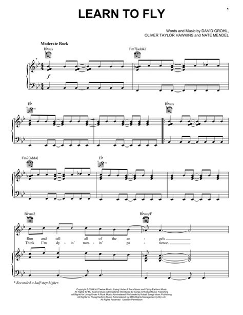 Download Learn To Fly Sheet Music By Foo Fighters Sheet Music Plus