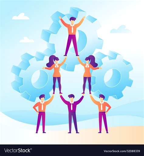 Teamwork Concept With Business People Forming Vector Image