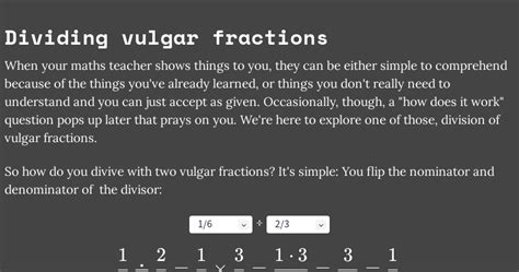 Dividing Vulgar Fractions Grid