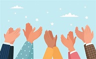 Clapping hands, different people applauding 1363105 Vector Art at Vecteezy