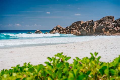 La Digue Island Seychelles Sunny Vacation On Grand Anse Beach With