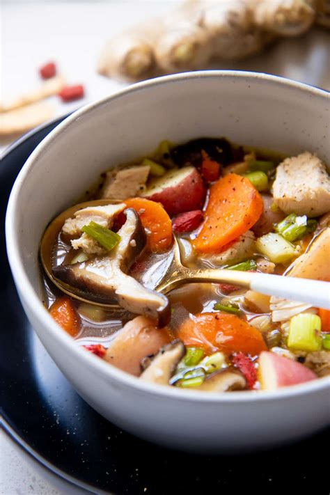 Let's take a look at the ingredients of this nourishing soup. Healing Instant Pot Herbal Chicken Soup Recipe | Wholefully