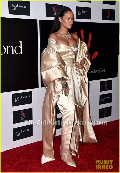 Rihanna Strapless Formal Dress Diamond Ball 2015 Red Carpet Gown