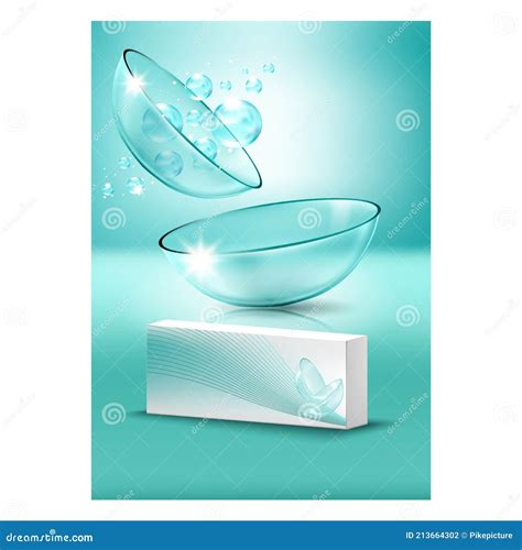 Contact Lenses Creative Advertising Poster Vector Illustration Stock