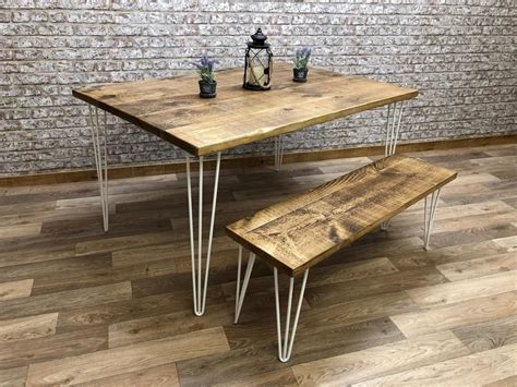 Vintage Hairpin Leg Kitchen Table Rustic Reclaimed Industrial Etsy