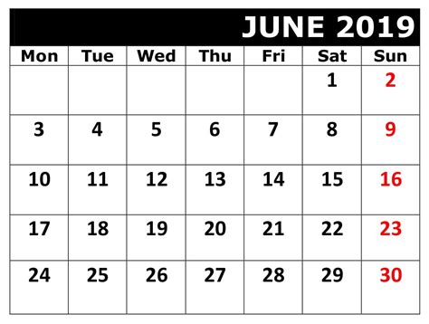 June 2019 Editable Calendar Printable Calendar Printables June