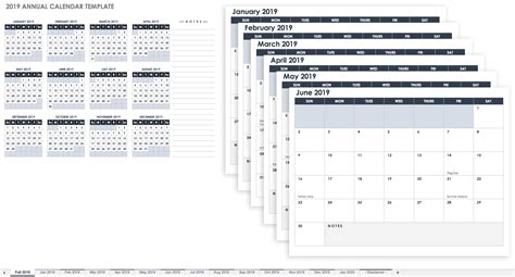 Calendar Spreadsheet Template — Db