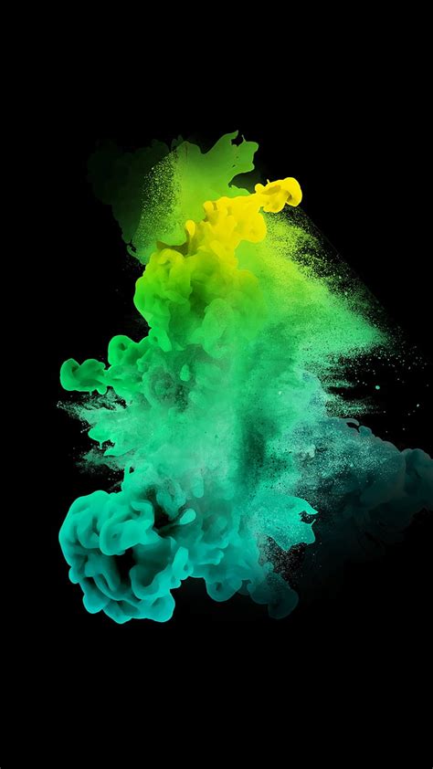 Yellow Green Smoke Background Ios Android Apple Hd Phone Wallpaper
