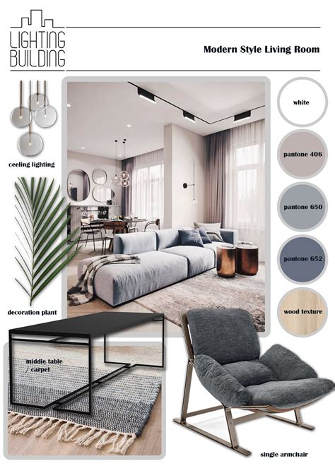 Modern Style Living Roommoodboard Interior Design Mood Board Modern