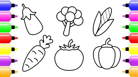 How To Draw Vegetables For Kids Vegetable Coloring Page For Children