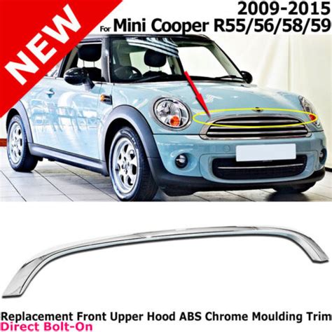 Mini Cooper R55 R56 R58 R59 2009 2015 Molding Chrome Grille Hood Trim