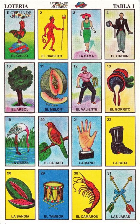 mexican loteria cards the complete set of 10 tablas printable digital downloads for arts and