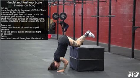 Handstand Push Up Scale Knees On Box Youtube