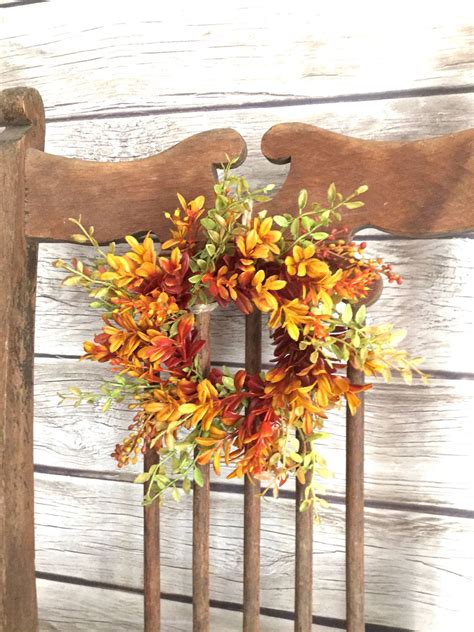 Fall Boxwood Wreath Fall Pillar Candle Wreath Fall Farmhouse Etsy