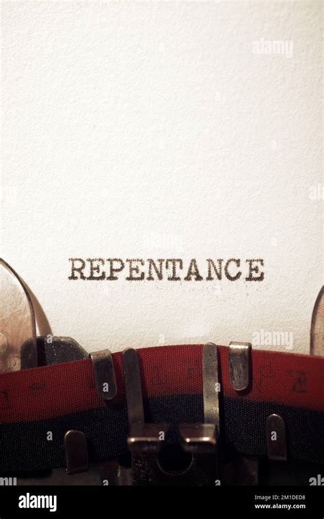 Repentance Text Written With A Typewriter Stock Photo Alamy