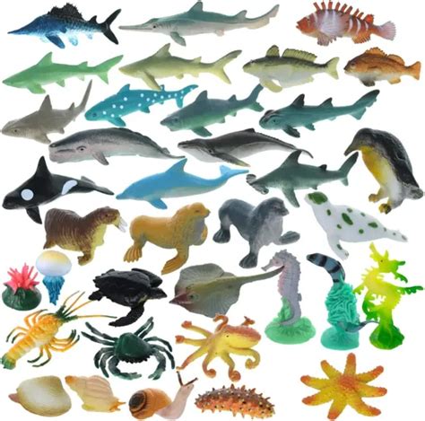 36 Pcs Mini Assorted Ocean Sea Animals Figures Realistic Sea Creatures
