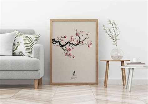 Cherry Blossom Art Japanese Art Print Cherry Blossom Print Etsy