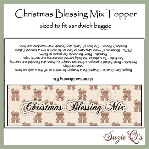 Christmas Blessing Mix Topper Digital Printable Immediate