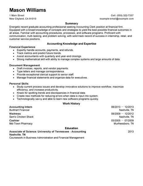 Accounting Clerk Resume Job Description