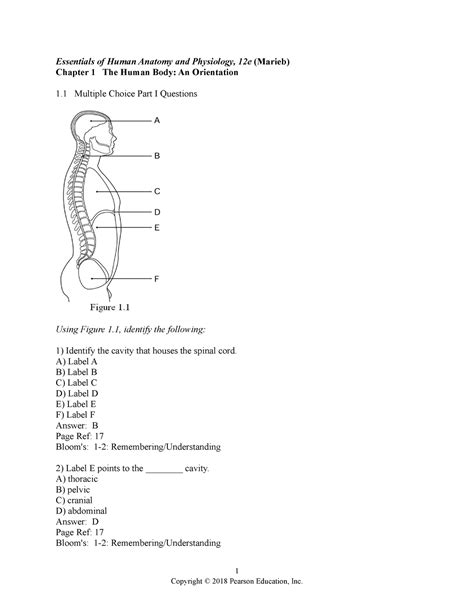 Ehap12e Ch 01 Test Bank Human Anatomy Test Bank Essentials Of