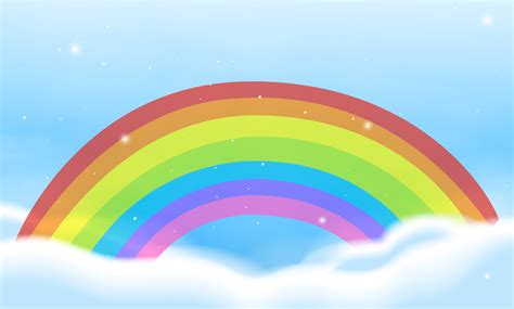 Sky Scene With Bright Rainbow 302875 Vector Art At Vecteezy