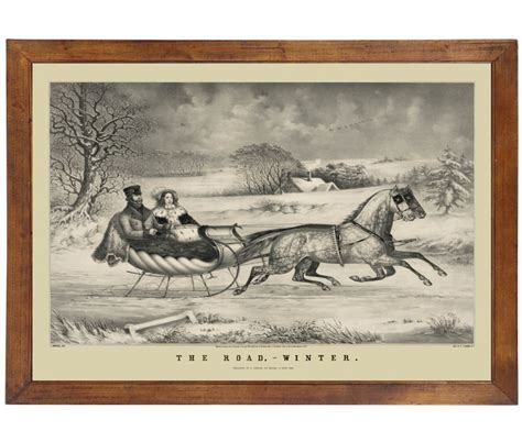The Road Winter By Currier And Ives 1853 24x36 Inch Print Etsy