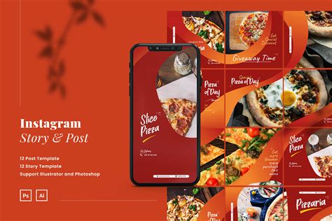 Pizza Instagram Puzzle Ads Template Peterdraw Studio