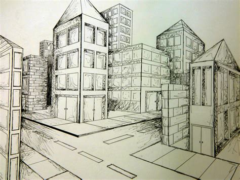 Two Point Perspective Building Drawing At Getdrawings Free Download