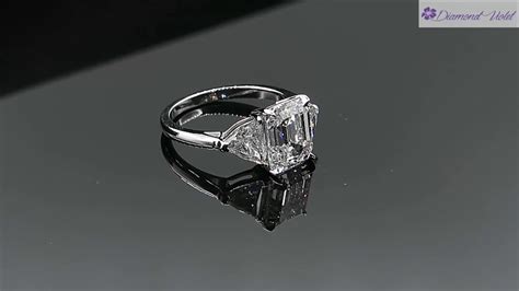 4 36ct estate vintage emerald cut diamond engagement wedding ring 3 stone pt egl youtube