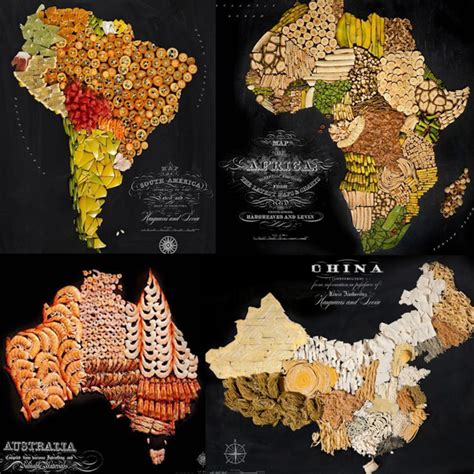 Gastronomía Mundial Mostrada En Mapas De Comida