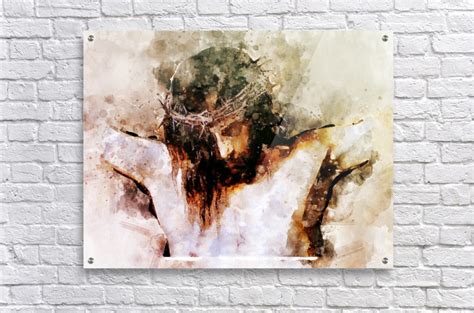 Jesus Christ Holy Cross Watercolor Canvas Print Wall Art Watercolor