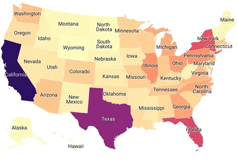 Top 10 Most Populous States Of The Usa Mappr